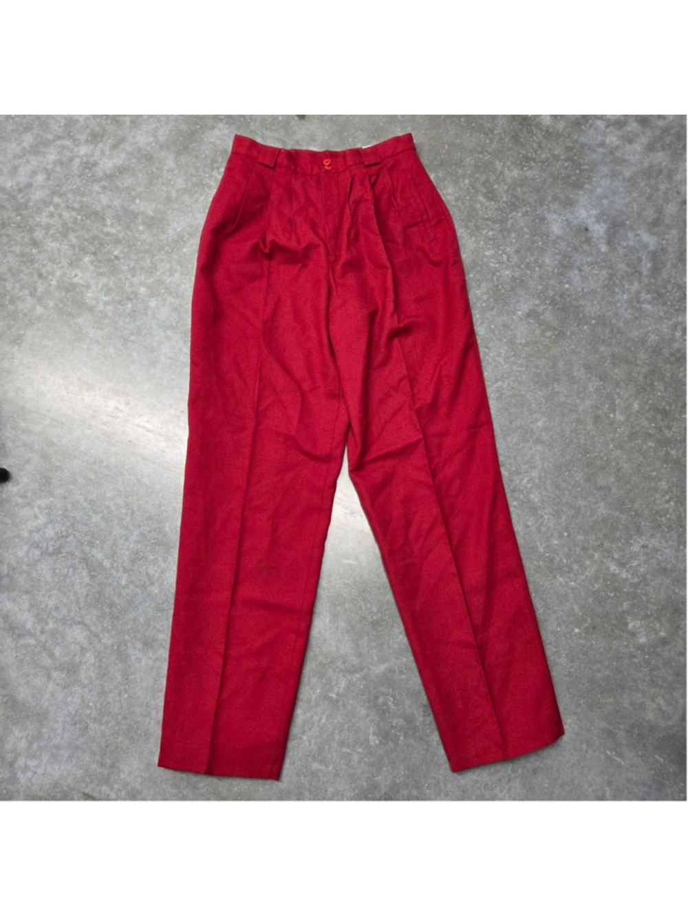 VTG Herman Geist Red Wool Women's Trousers Size 12